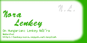 nora lenkey business card